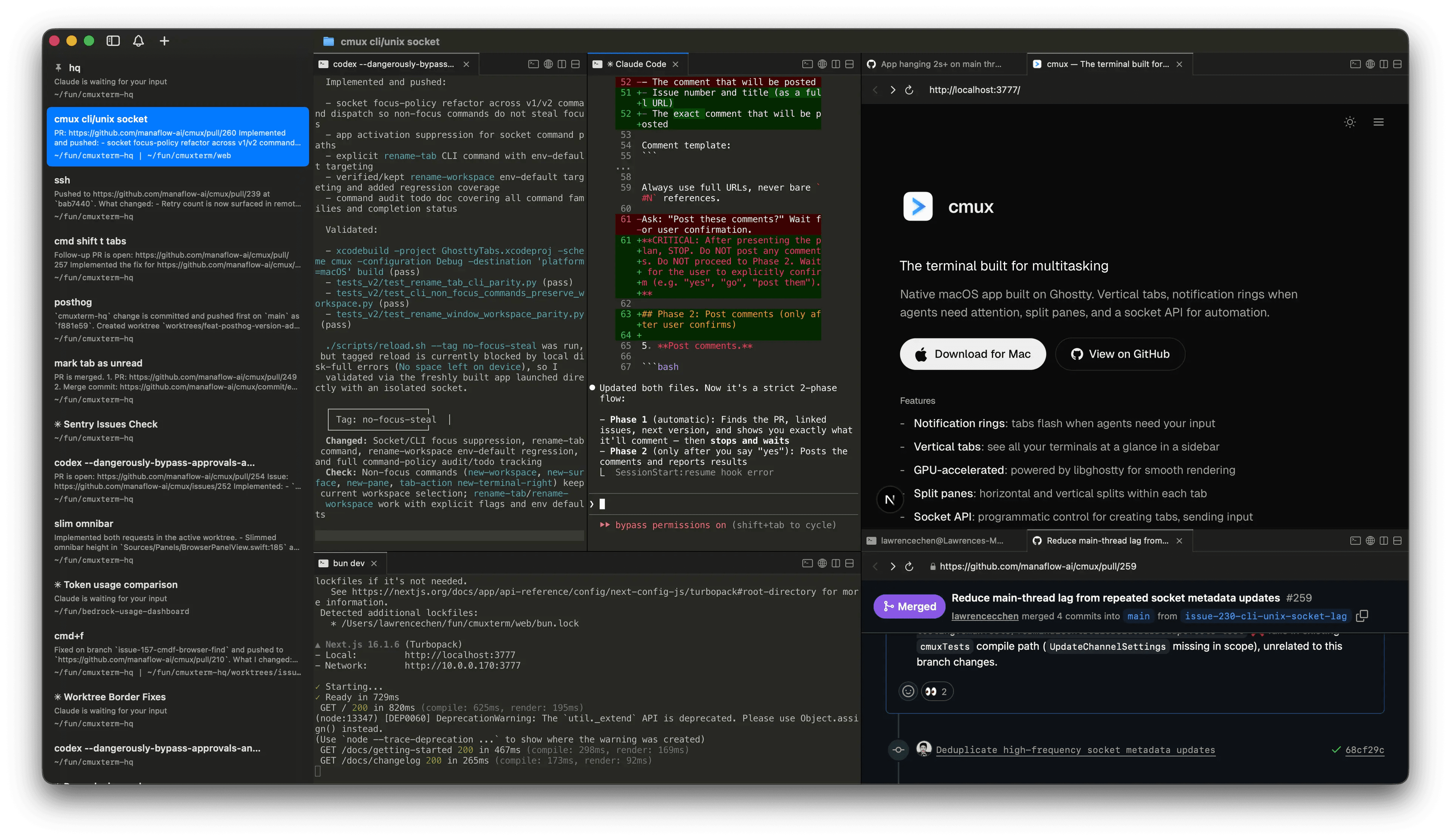 cmux terminal app screenshot
